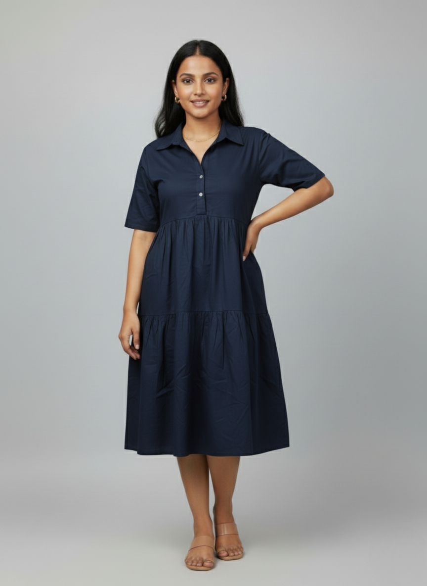 Summer A line Collar Dress