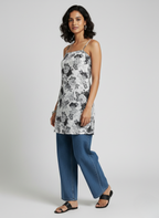 Backless Lace Up Spaghetti Strap Kurti.