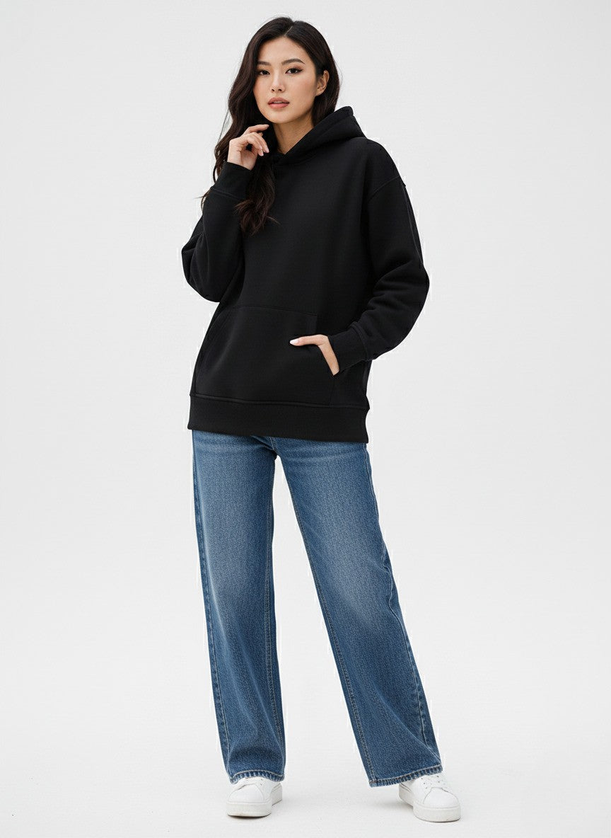 Plain Black Oversized Hoodie