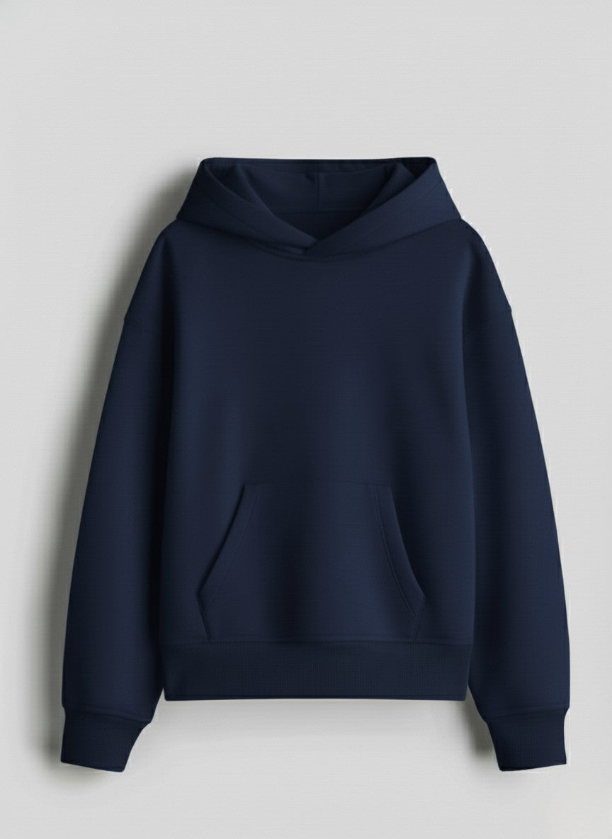 Plain Blue Oversized Hoodie