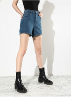 Indigo Blue College Cool Vacay Attire Denim Shorts