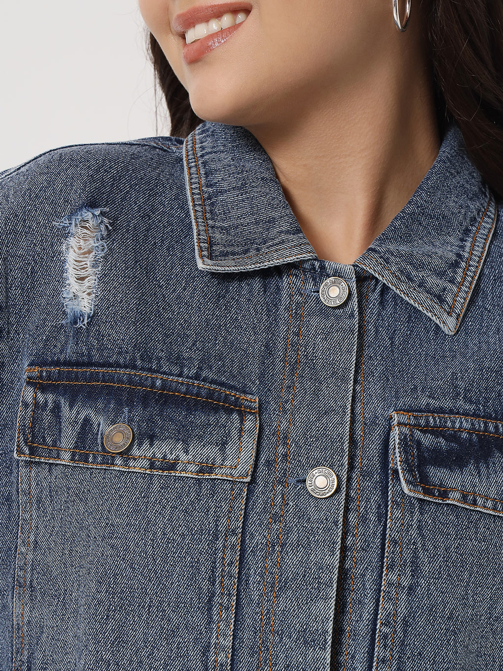 Distressed Denim Two-Piece Co-Ords