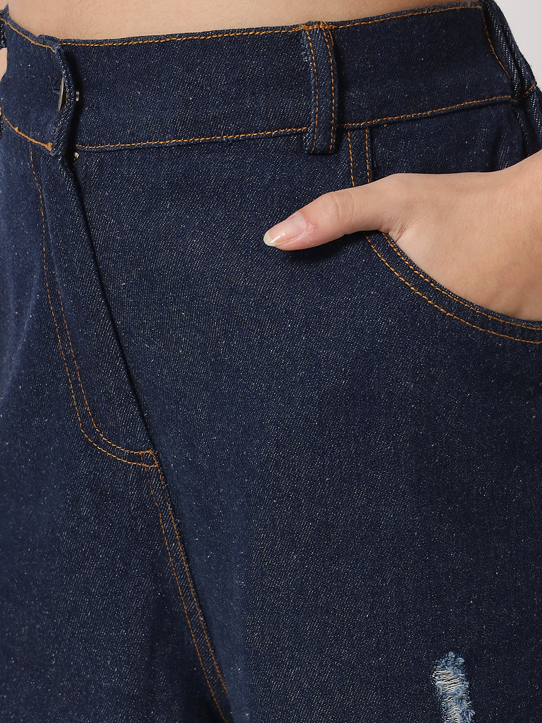 Shirt Collar Jacket with Mid-Rise Pant Denim Co-Ords