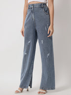 Distressed Denim Two-Piece Co-Ords