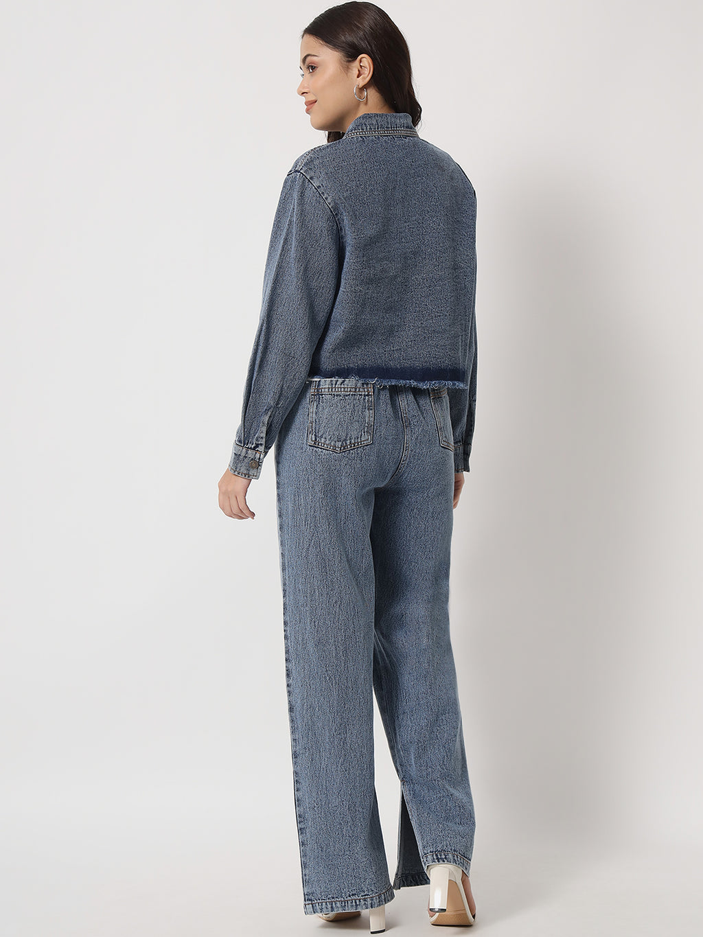 Distressed Denim Two-Piece Co-Ords