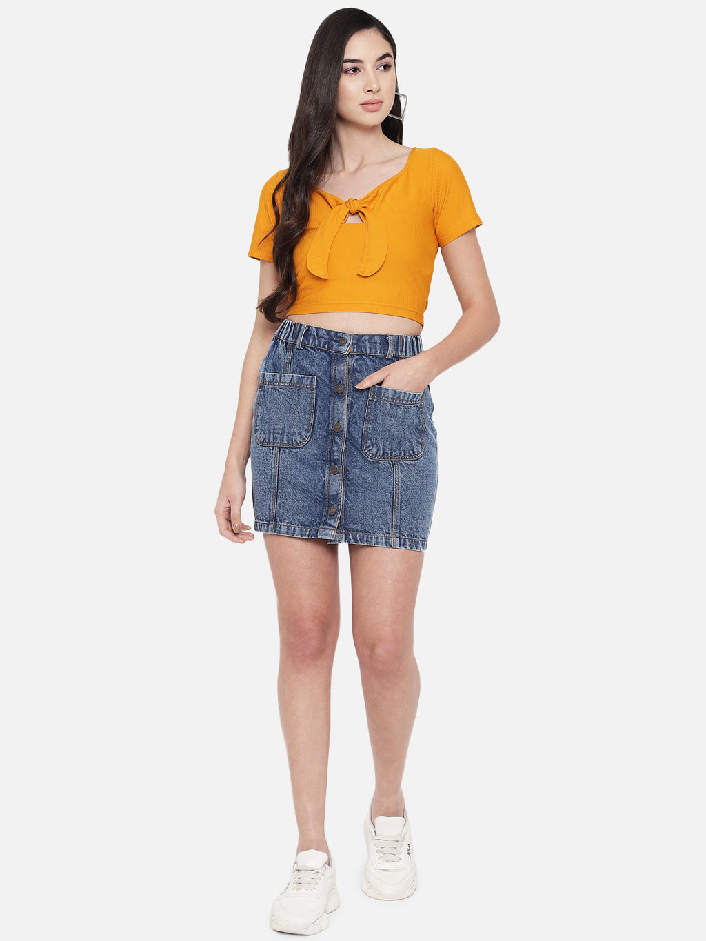 Denim Straight Mini Skirts