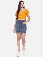 Denim Straight Mini Skirts