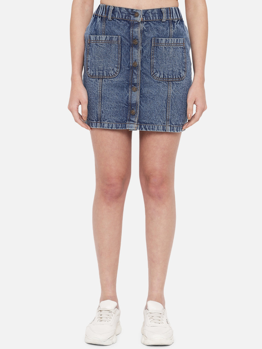 Denim Straight Mini Skirts