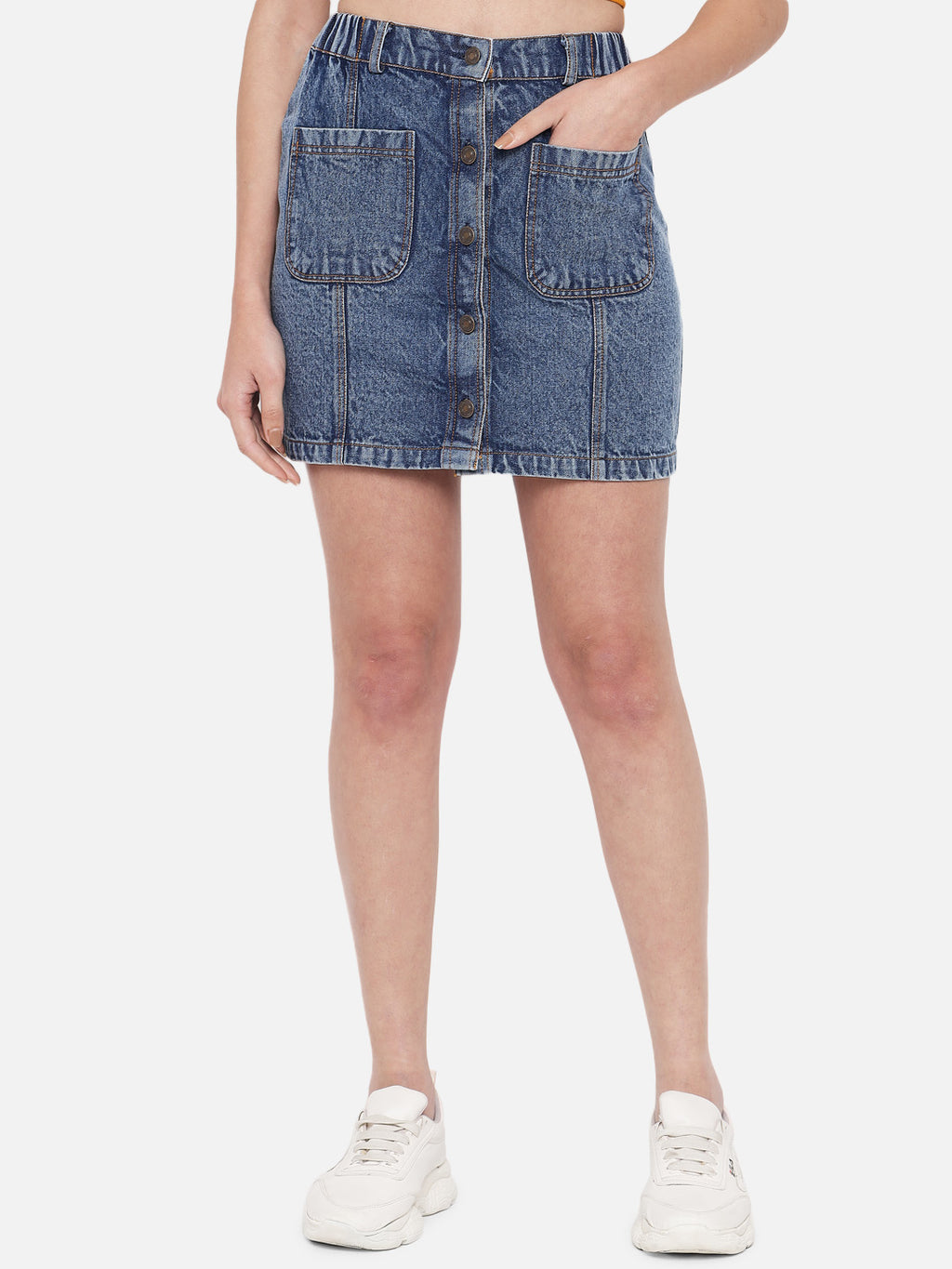 Denim Straight Mini Skirts