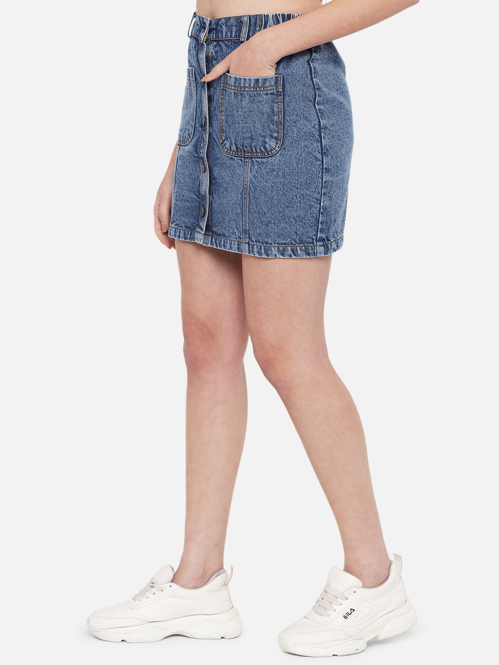 Denim Straight Mini Skirts