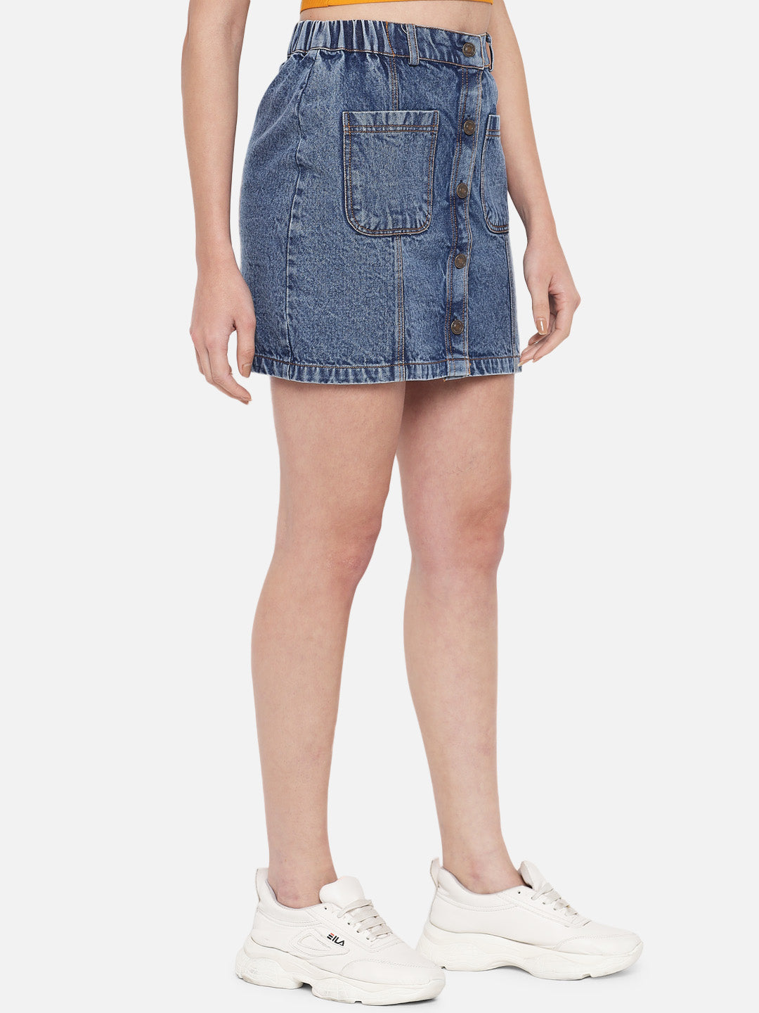 Denim Straight Mini Skirts