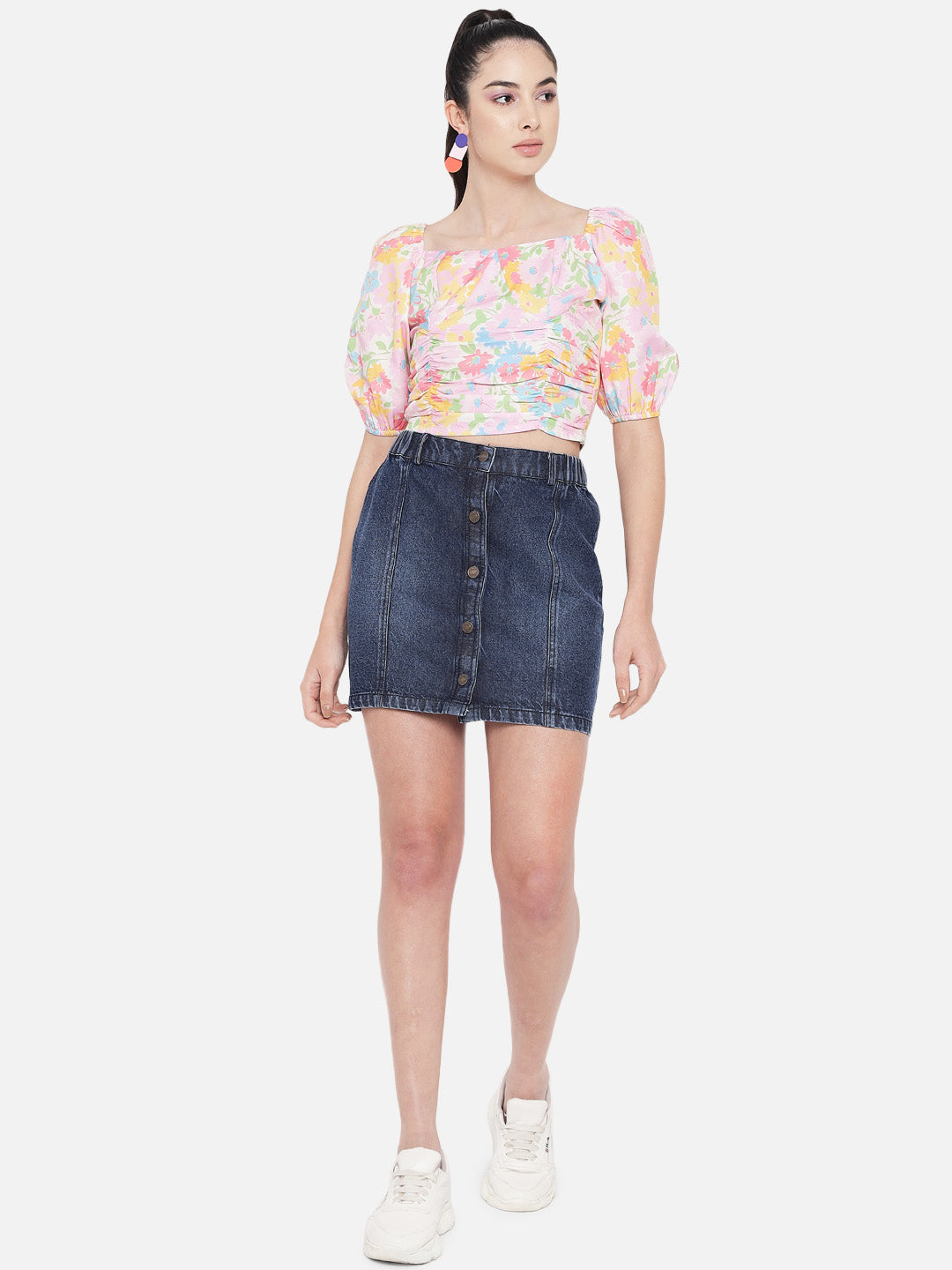 Woven A Line Mini Skirts