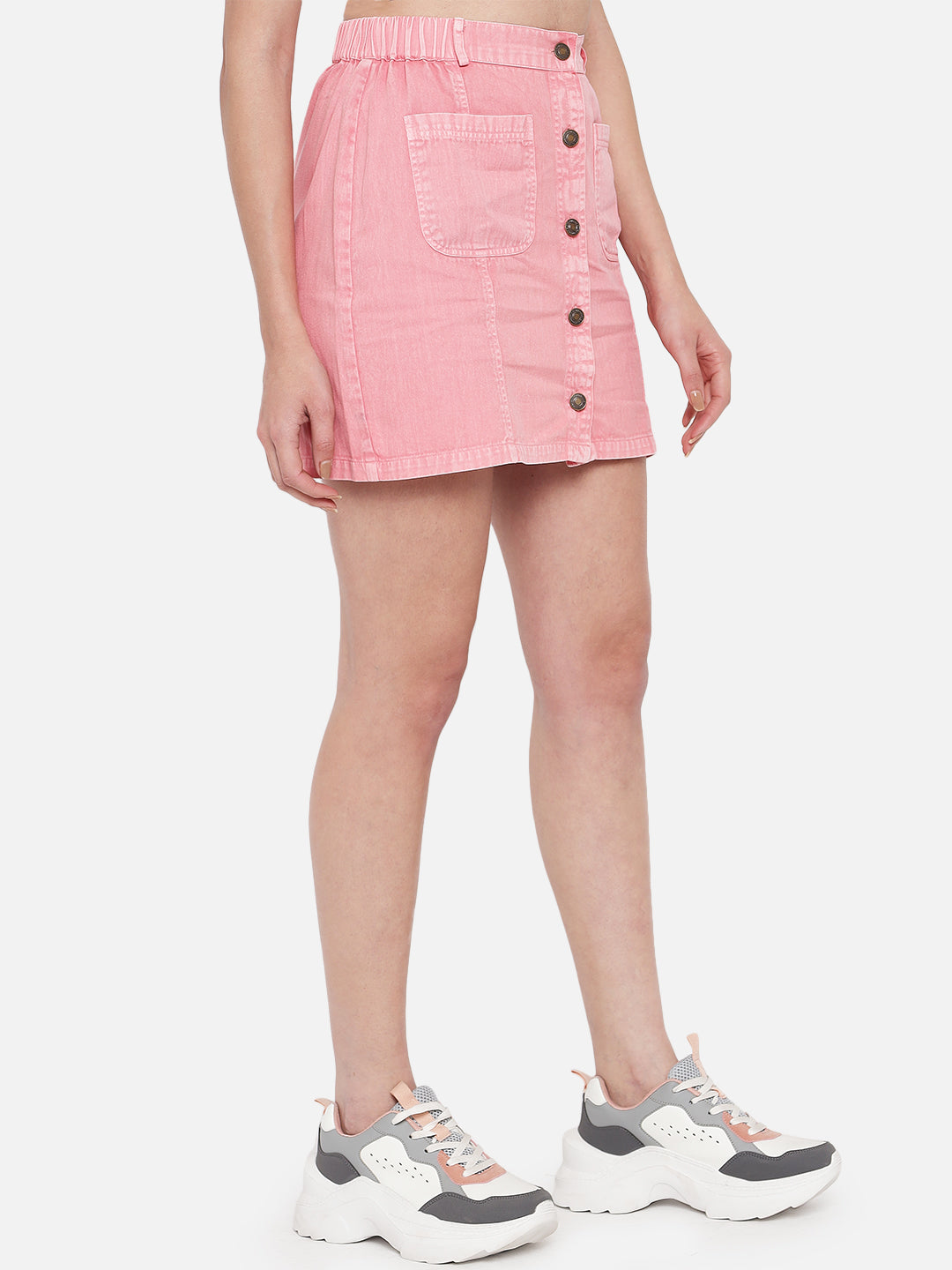 Denim Straight Mini Skirt