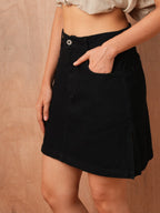 Black A-Line Mini Skirt