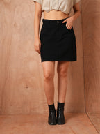 Black A-Line Mini Skirt