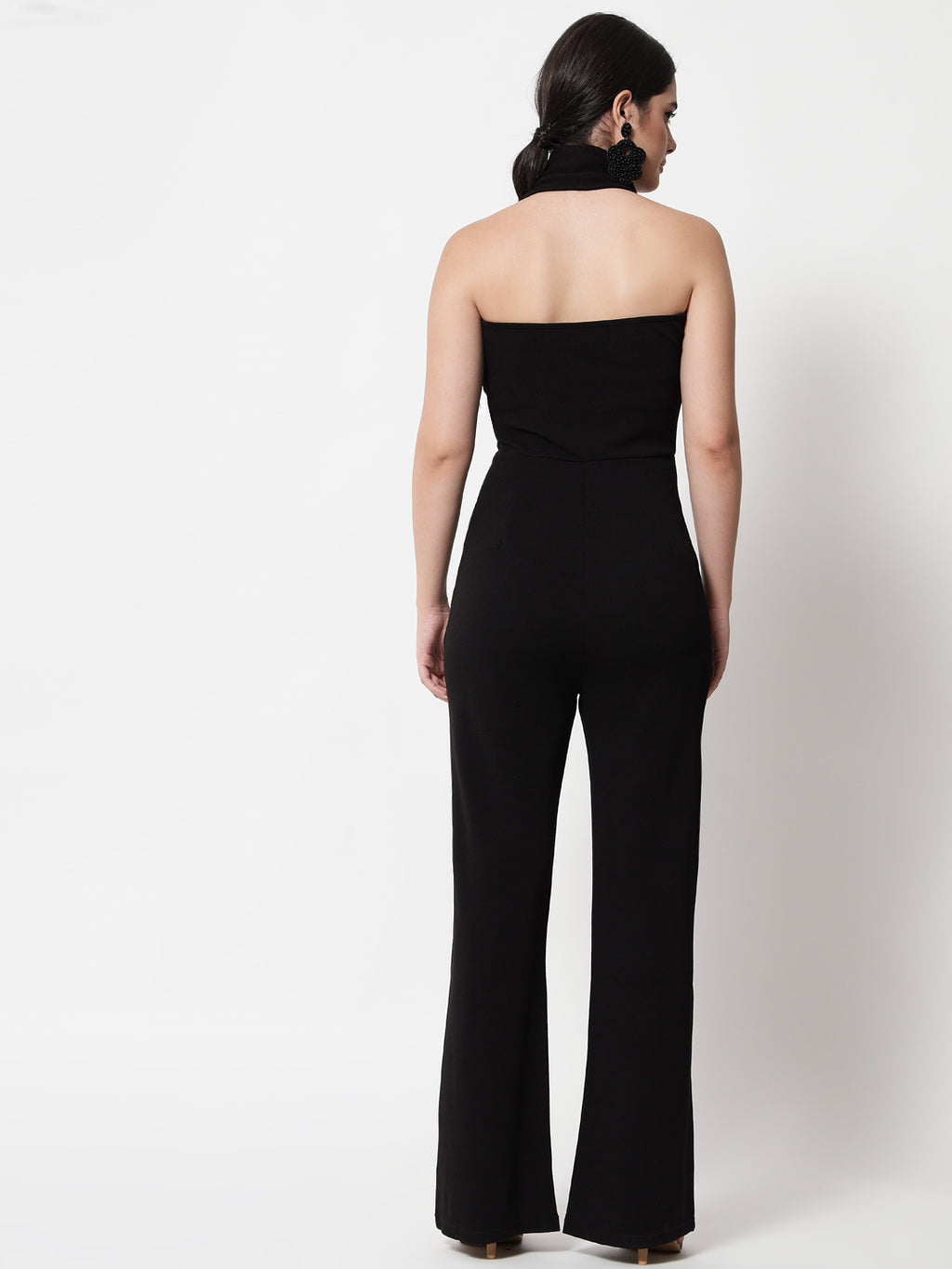 Halter Neck Sleeveless Basic Jumpsuit