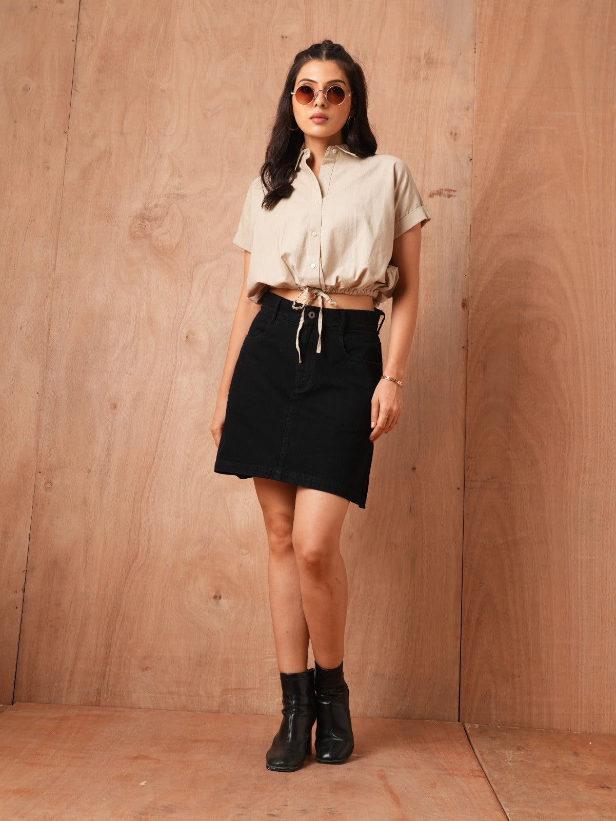 Black A-Line Mini Skirt