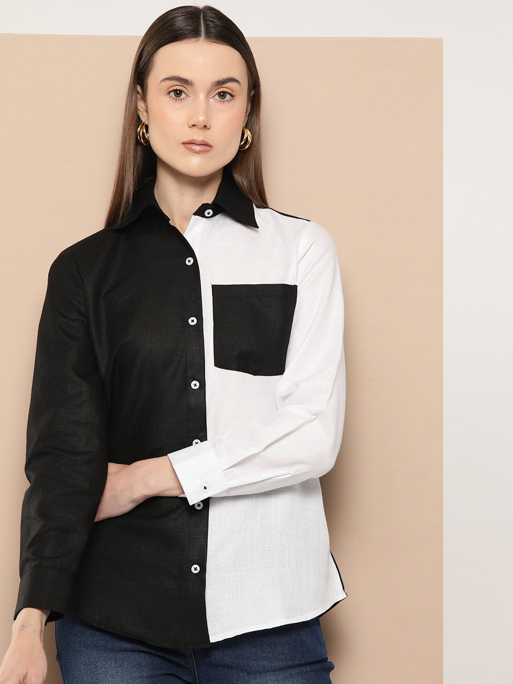 Women Colourblocked Casual Shirt