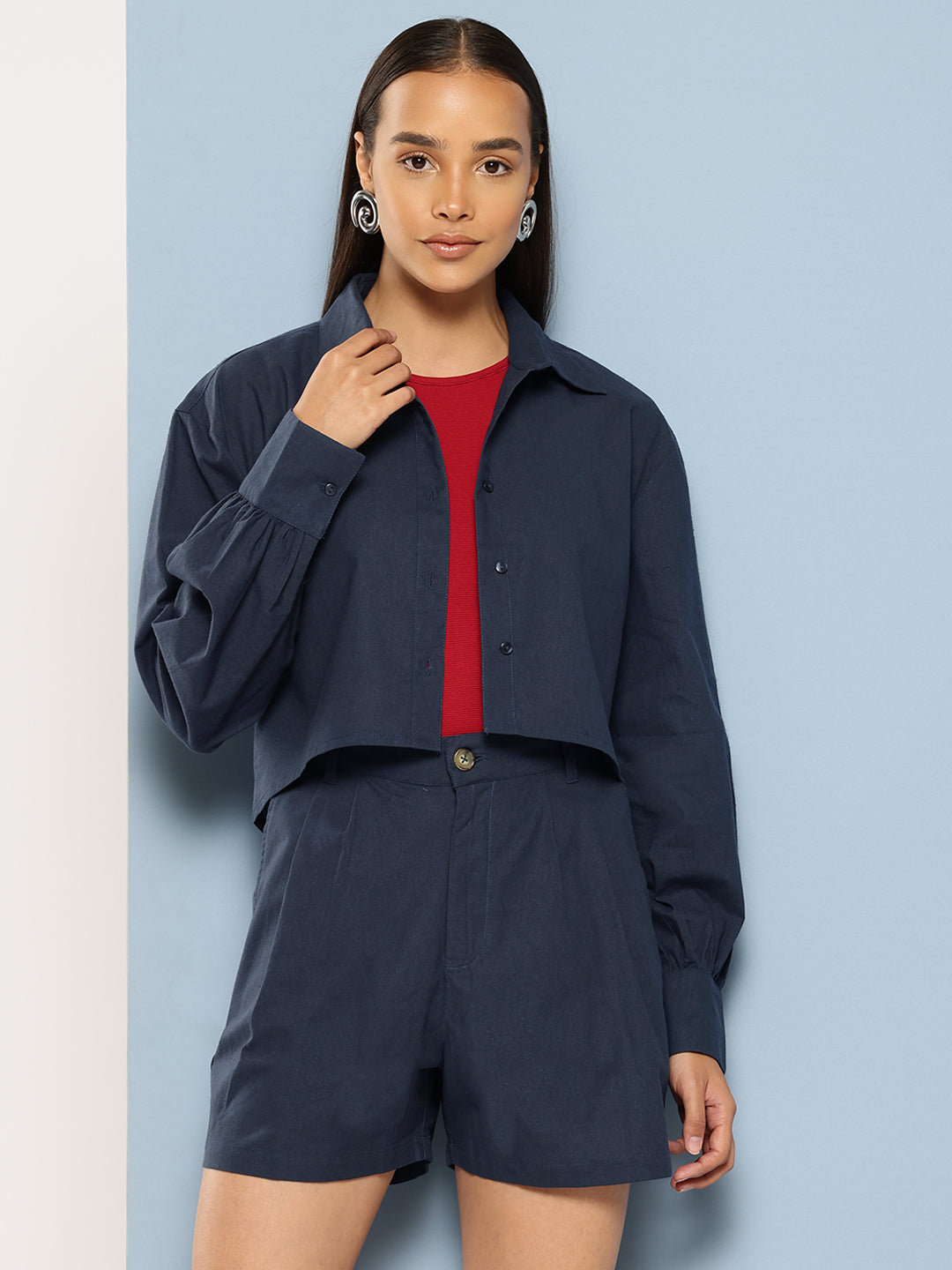 Pure Cotton Shirt With Shorts