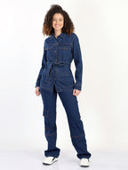 Denim Shacket With Belt & Cargo Jeans