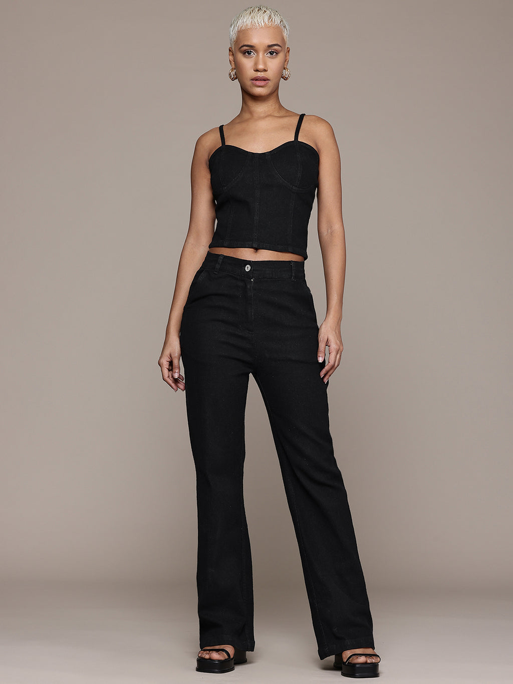 Denim Corset Top With Jeans