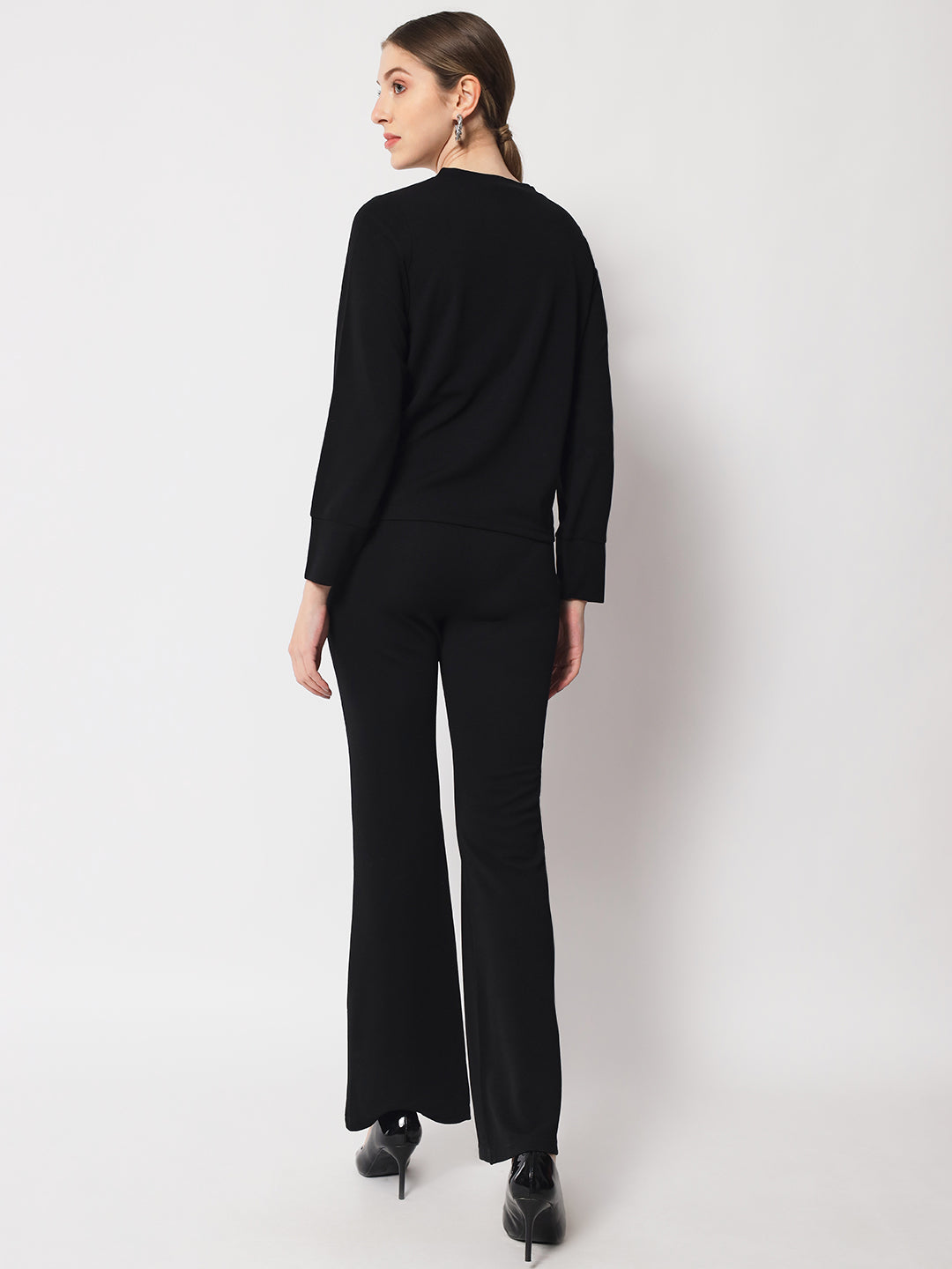 Black V-Neck Top & Trousers Co-Ord