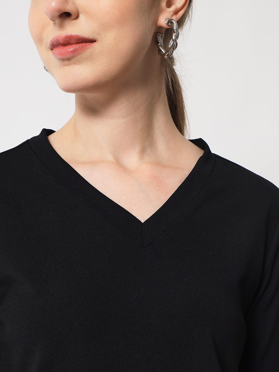 Black V-Neck Top & Trousers Co-Ord