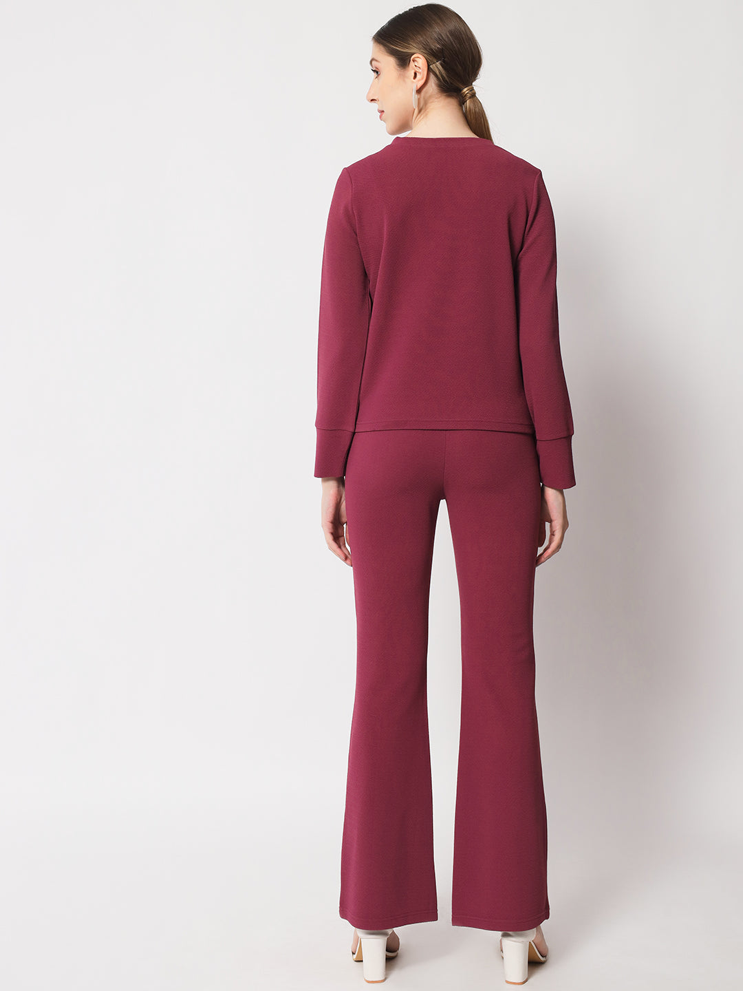 V-Neck Cuff Sleeves T-Shirt & Trousers Co-Ords