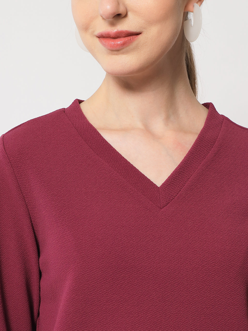 V-Neck Cuff Sleeves T-Shirt & Trousers Co-Ords