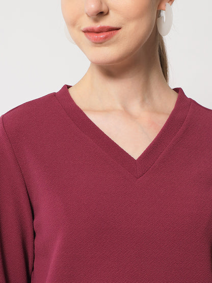 V-Neck Cuff Sleeves T-Shirt & Trousers Co-Ords