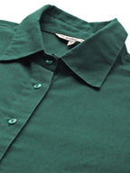 Green Pure Cotton Shirt with Shorts