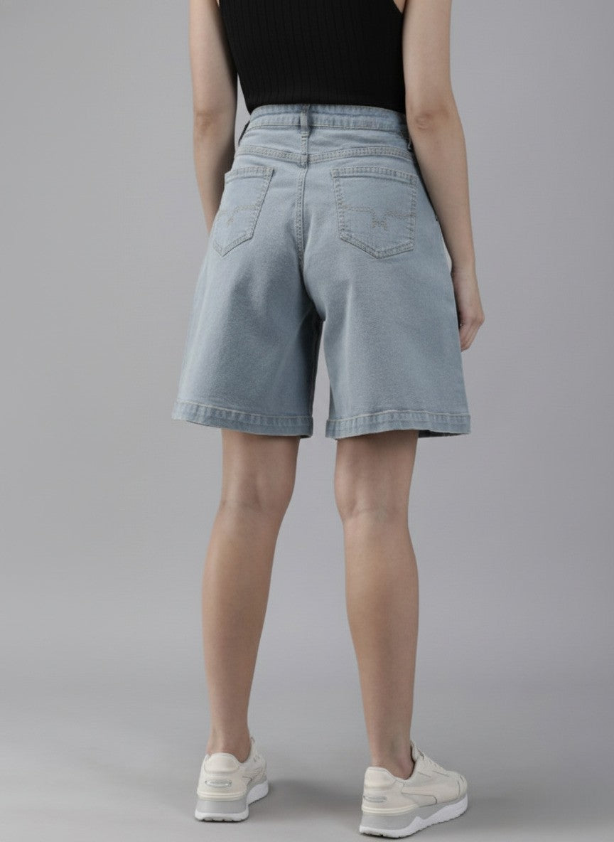 Women Grey Denim Shorts