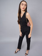 V-Neck Crop Top With Trouser