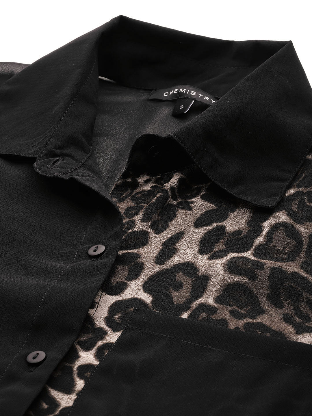 Women Animal Printed Semi Sheer Casual Shirt