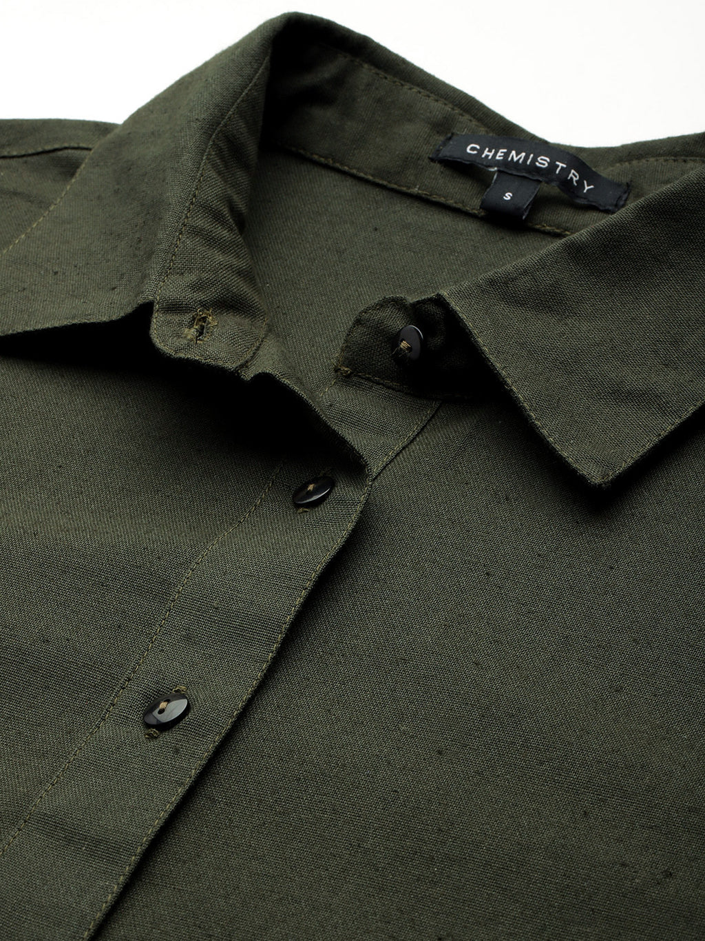 Green Pure Cotton Shirt With Shorts