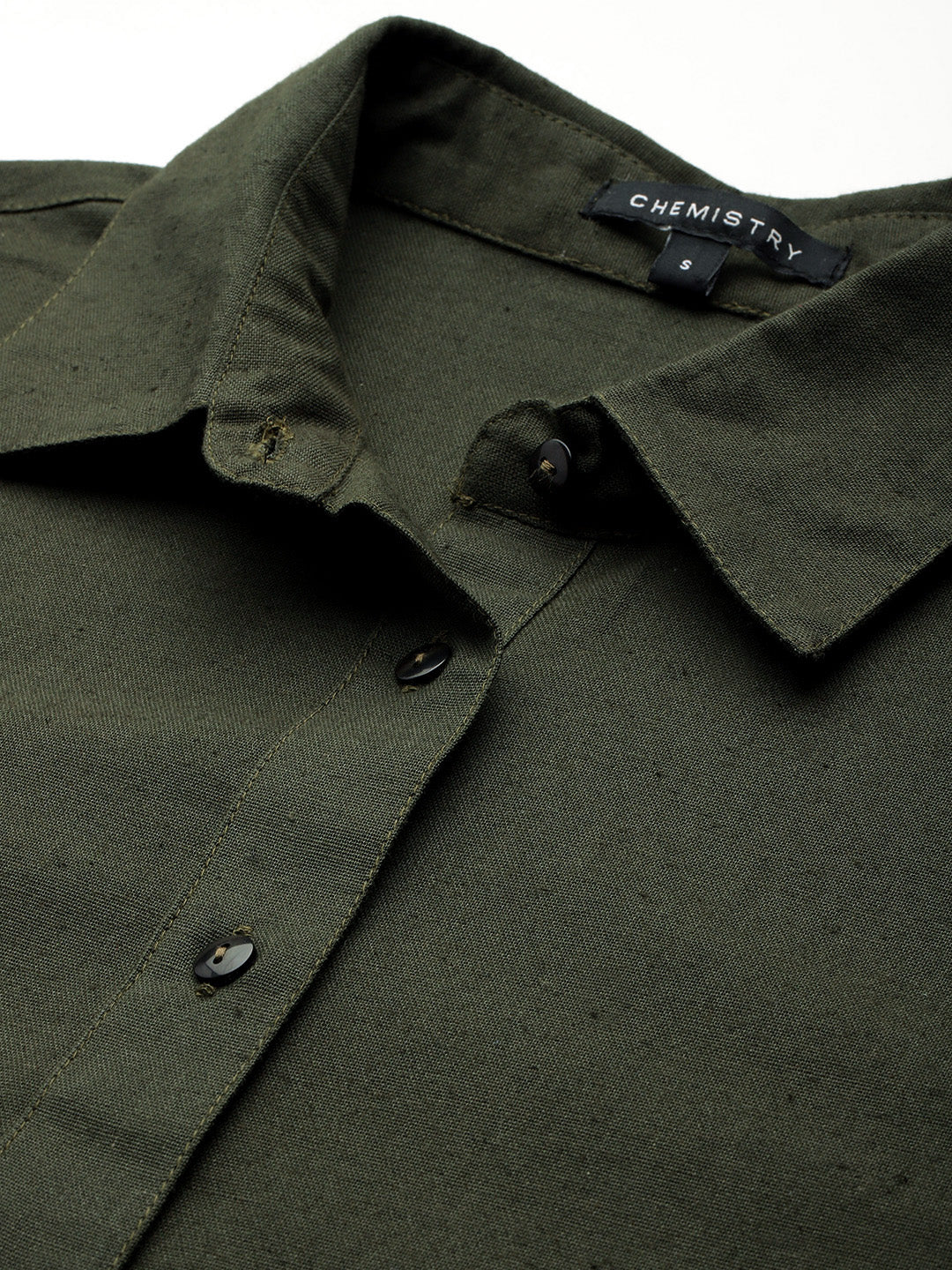 Green Pure Cotton Shirt With Shorts