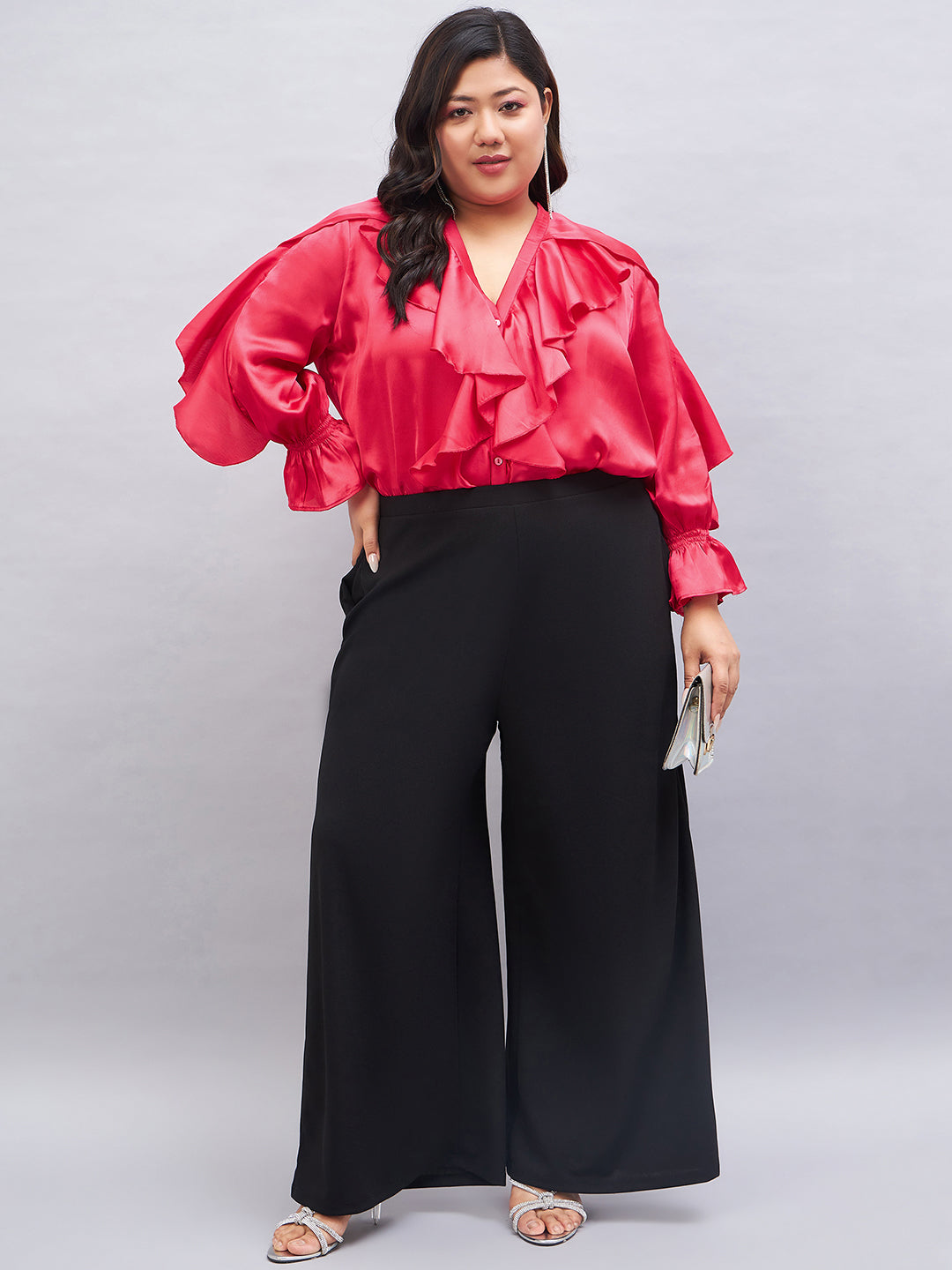 button-down collar Fuchsia Shirt