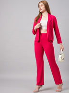 Pink Scalping Blazer With Trousers