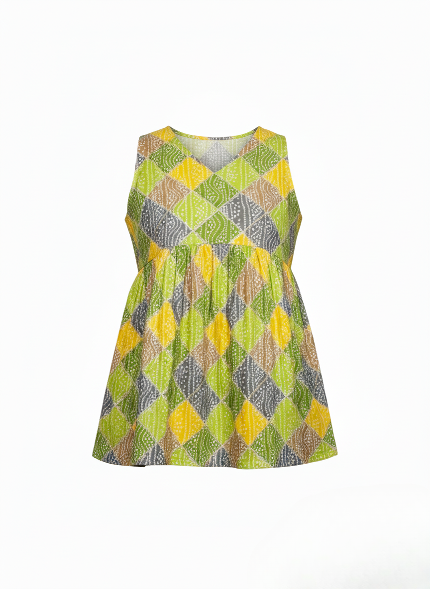 Sleeveless A-Line Flared Kurti