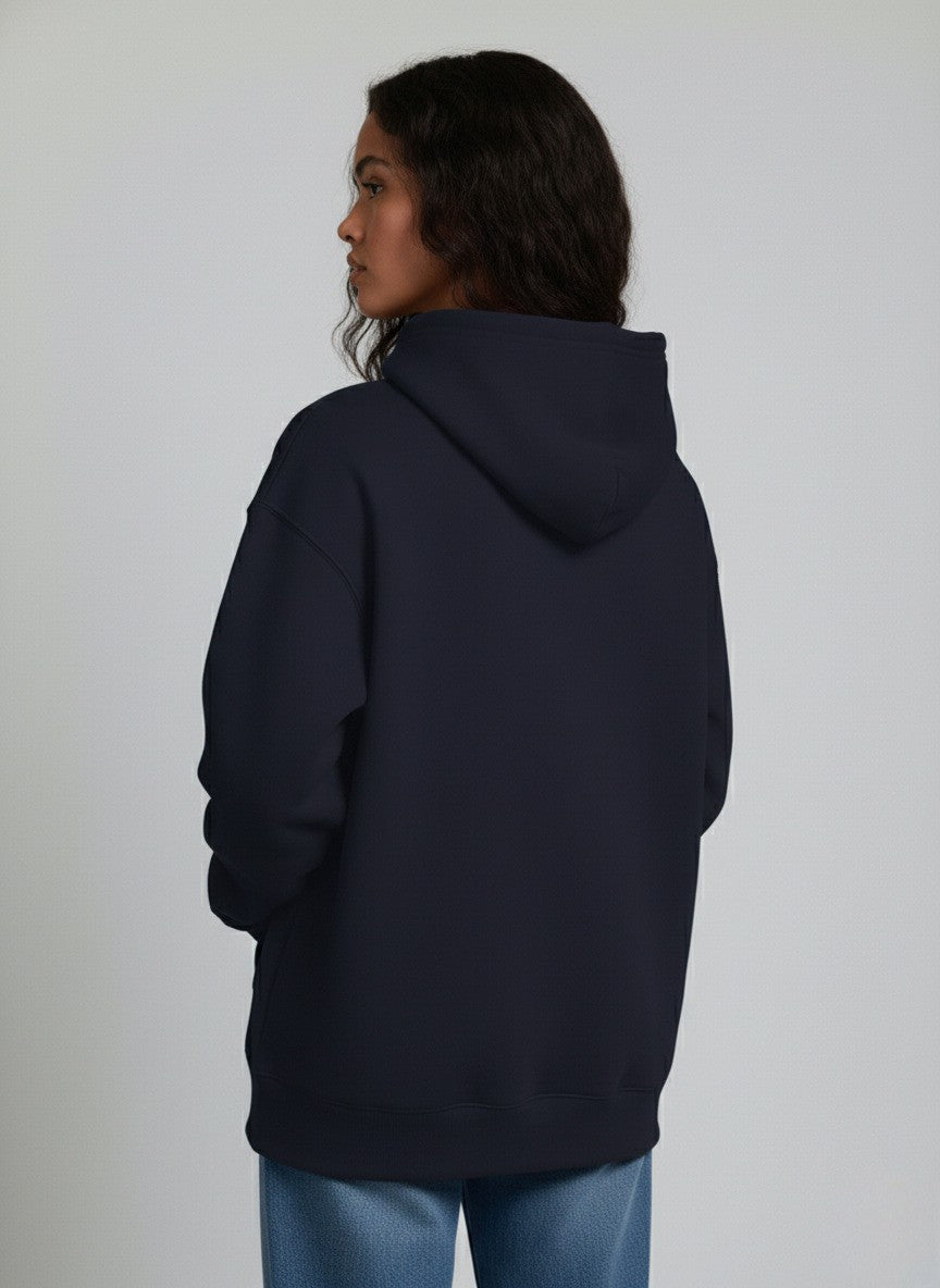 Plain Blue Oversized Hoodie