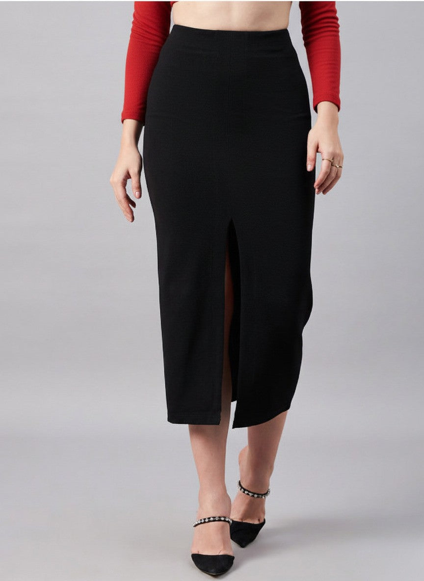 Pencil Front Slit Midi Skirts