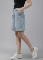 Women Grey Denim Shorts