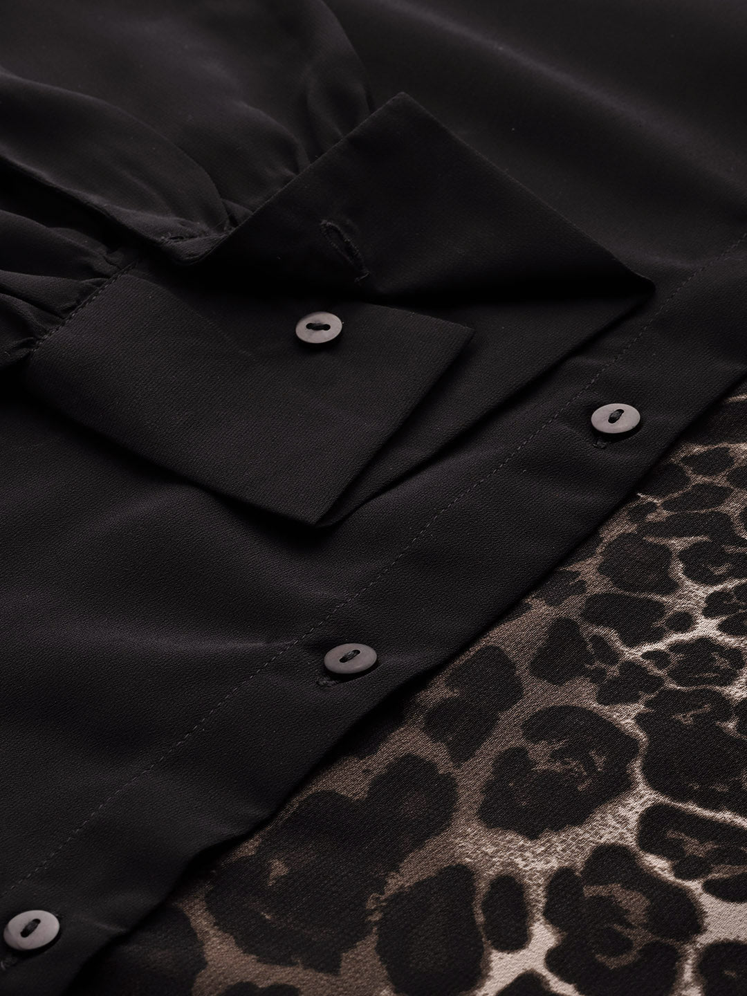 Women Animal Printed Semi Sheer Casual Shirt