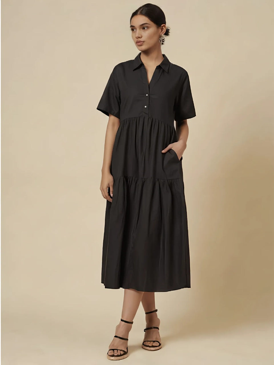 Summer A line Collar Dress