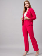 Pink Scalping Blazer With Trousers