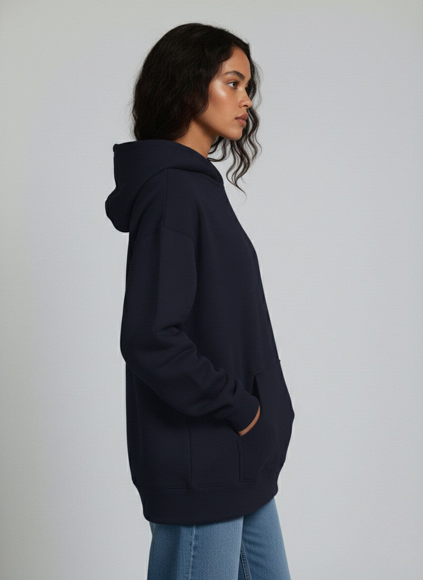 Plain Blue Oversized Hoodie