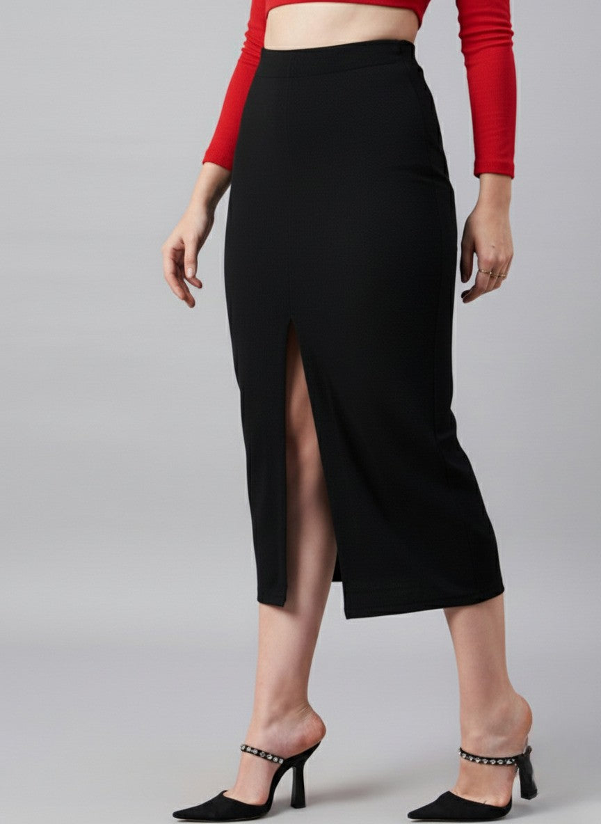 Pencil Front Slit Midi Skirts