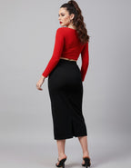 Pencil Front Slit Midi Skirts