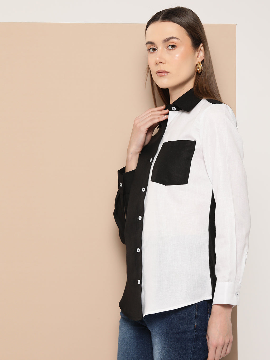 Women Colourblocked Casual Shirt