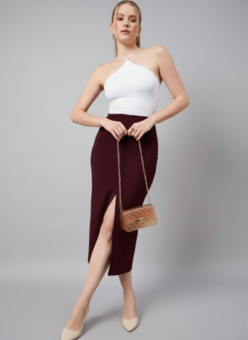 Front Slit midi Pencil Skirts